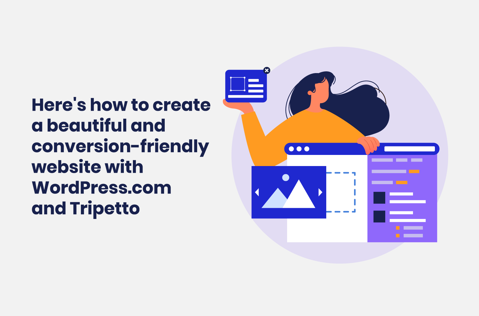 Intro image by blog article Here's how to create a beautiful and conversion-friendly website with WordPress.com and Tripetto