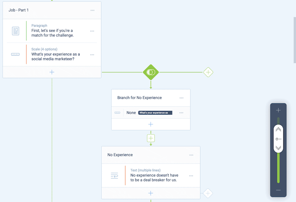 A form showing conditional logic.