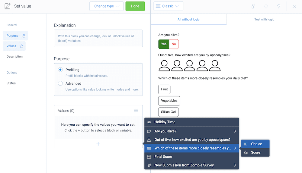 A form field using a default value.