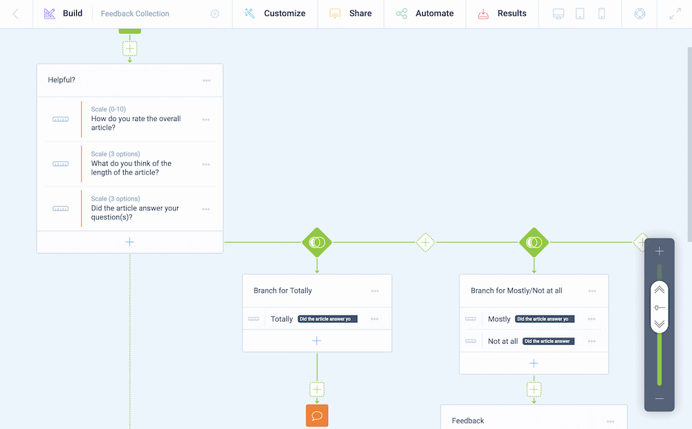 The Tripetto visual builder.