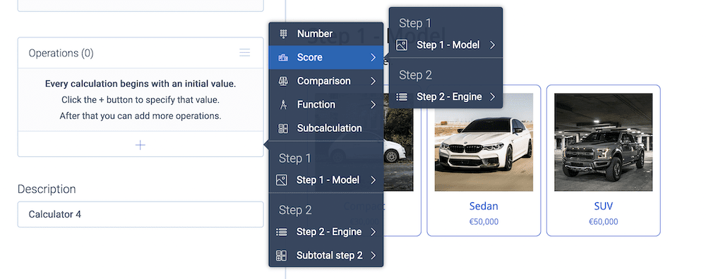 Choosing an initial value within Tripetto.