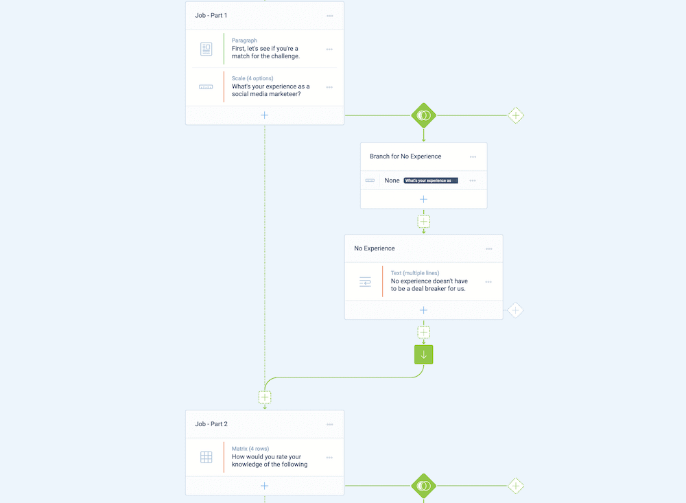 Adding jump logic to a Tripetto form.