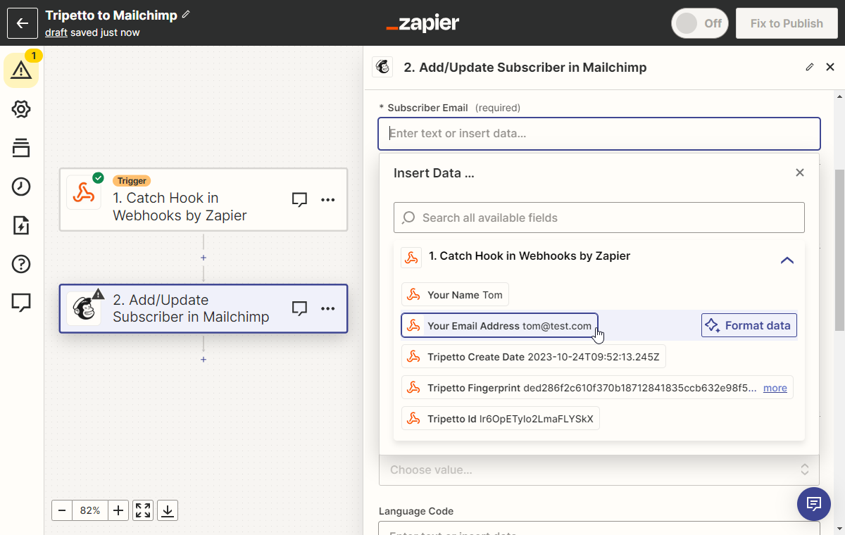 Screenshot of Zapier