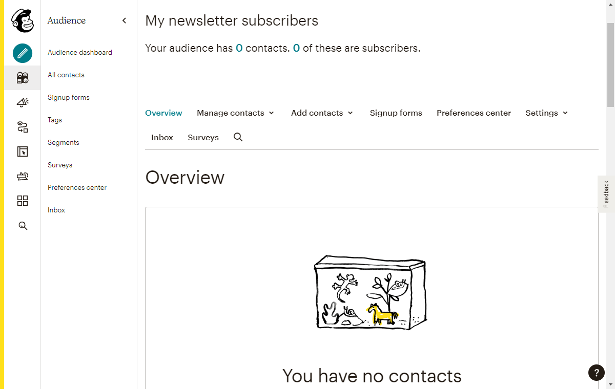 Screenshot of Mailchimp