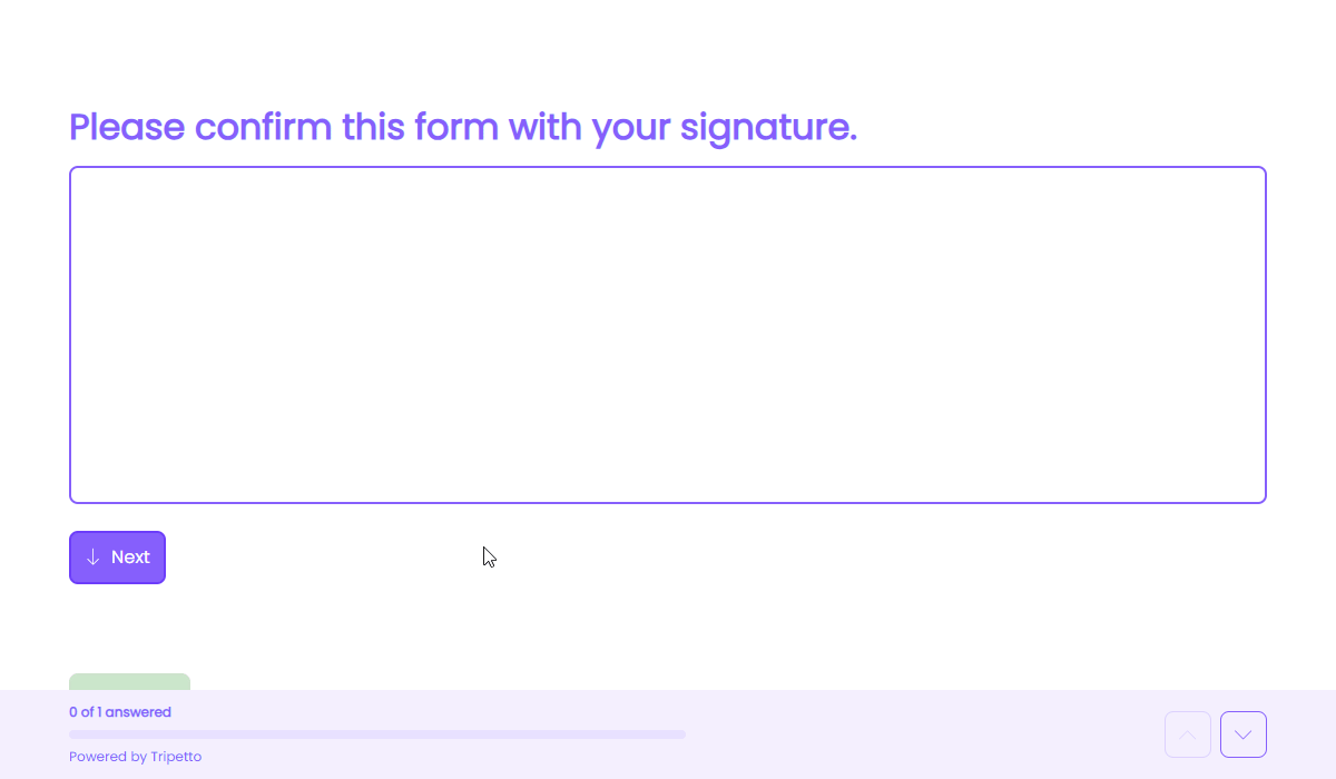 Screenshot of a signature block in Tripetto