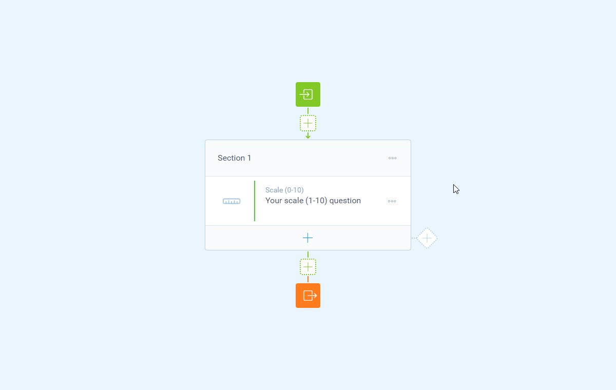 Screenshot of the form builder in Tripetto