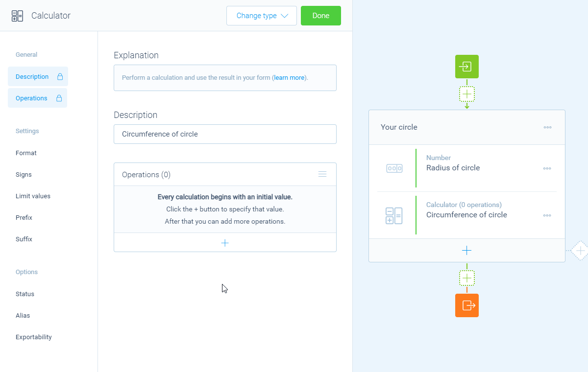 Screenshot of the form builder in Tripetto