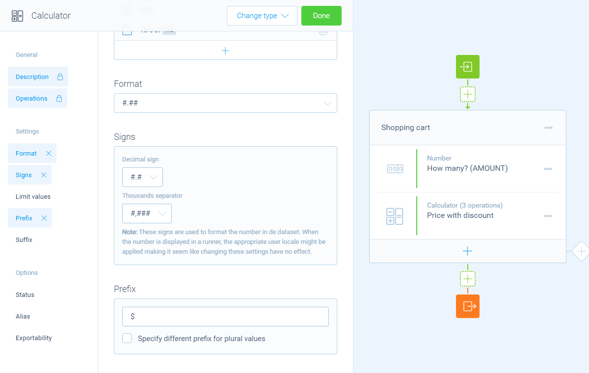 Screenshot of the form builder in Tripetto