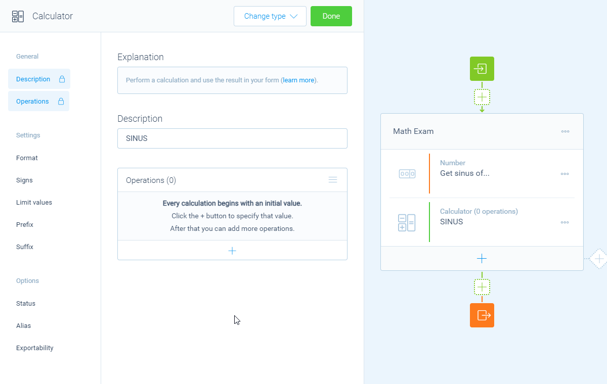 Screenshot of the form builder in Tripetto