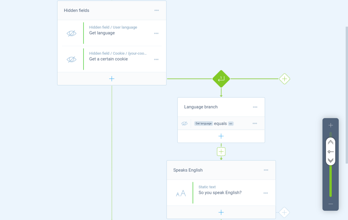 Screenshot of the form builder in Tripetto