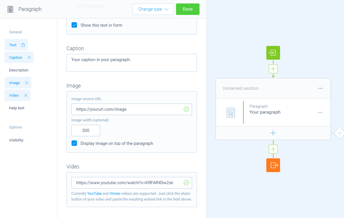 Screenshot of the form builder in Tripetto