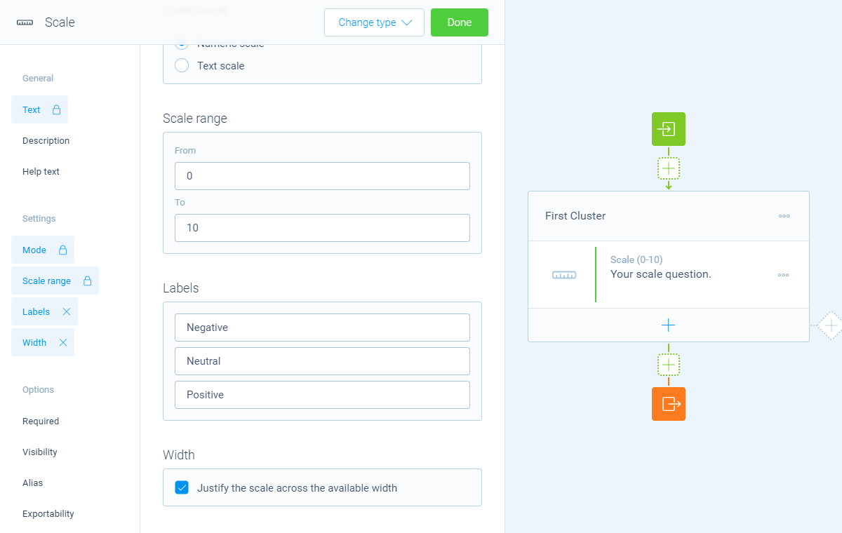 Screenshot of the form builder in Tripetto