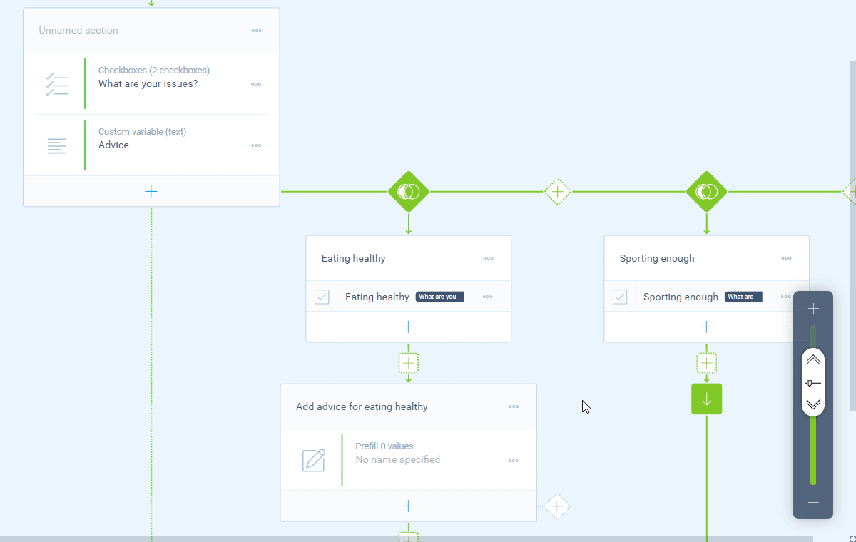 Screenshot of the form builder in Tripetto