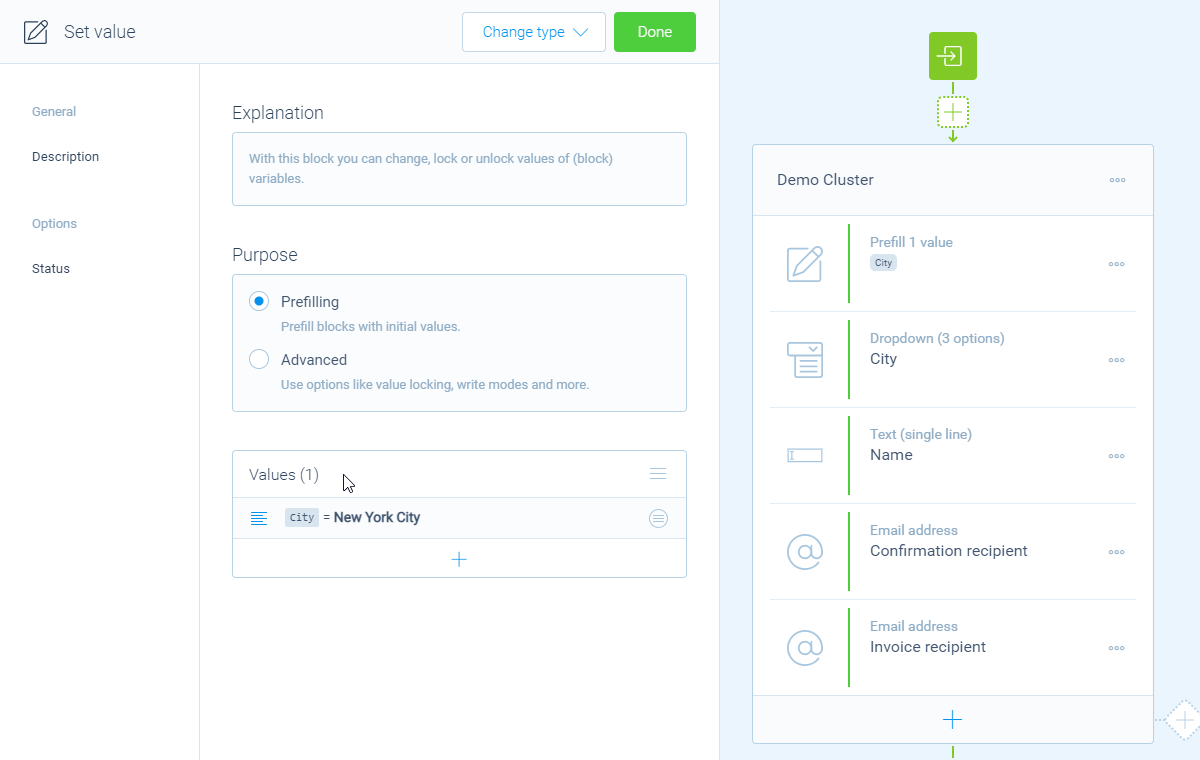 Screenshot of the form builder in Tripetto