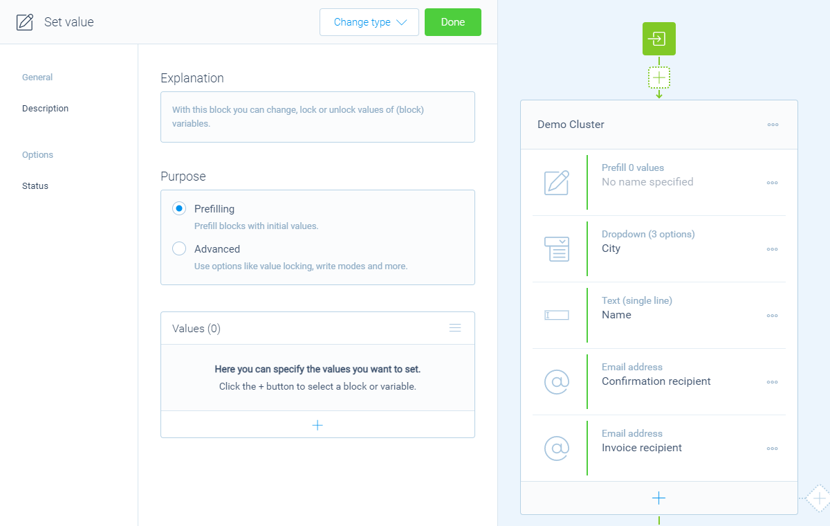 Screenshot of the form builder in Tripetto