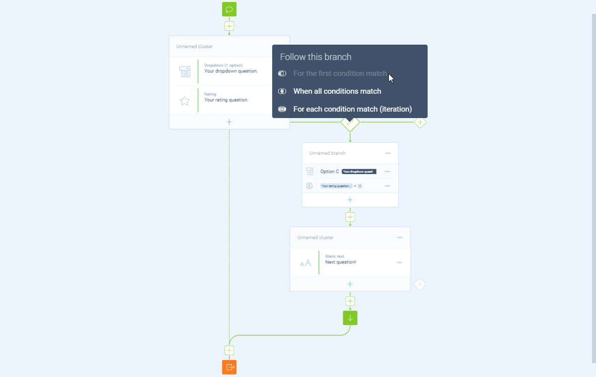 Screenshot of the form builder in Tripetto