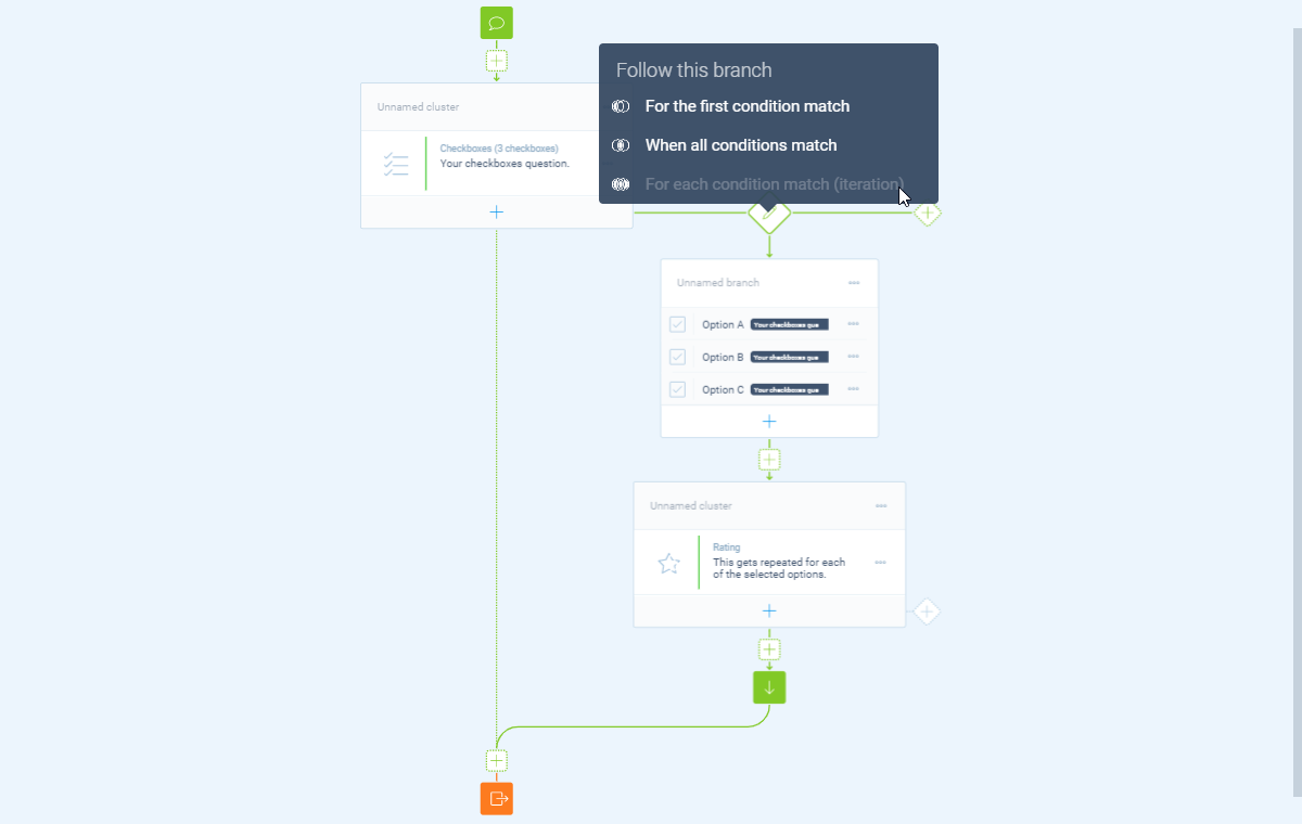 Screenshot of the form builder in Tripetto