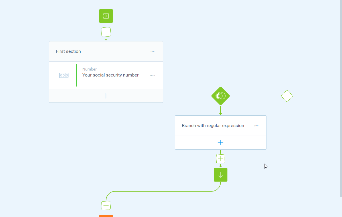 Screenshot of the form builder in Tripetto