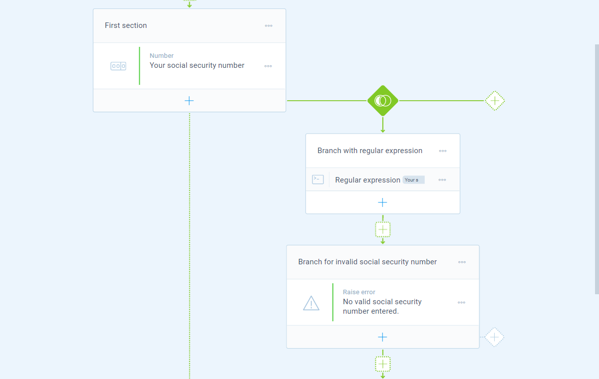 Screenshot of the form builder in Tripetto