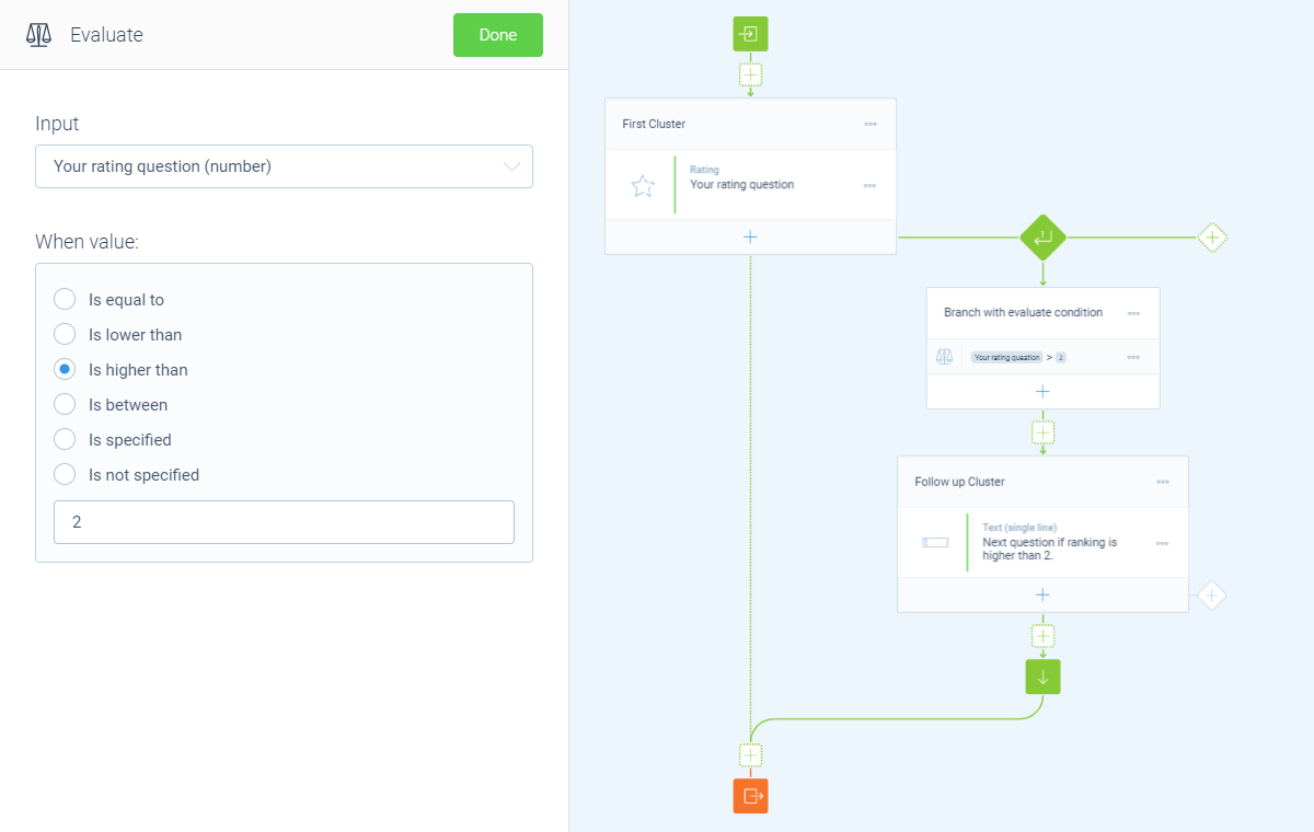 Screenshot of the form builder in Tripetto