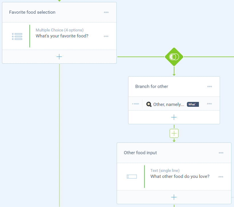 Screenshot of the form builder in Tripetto