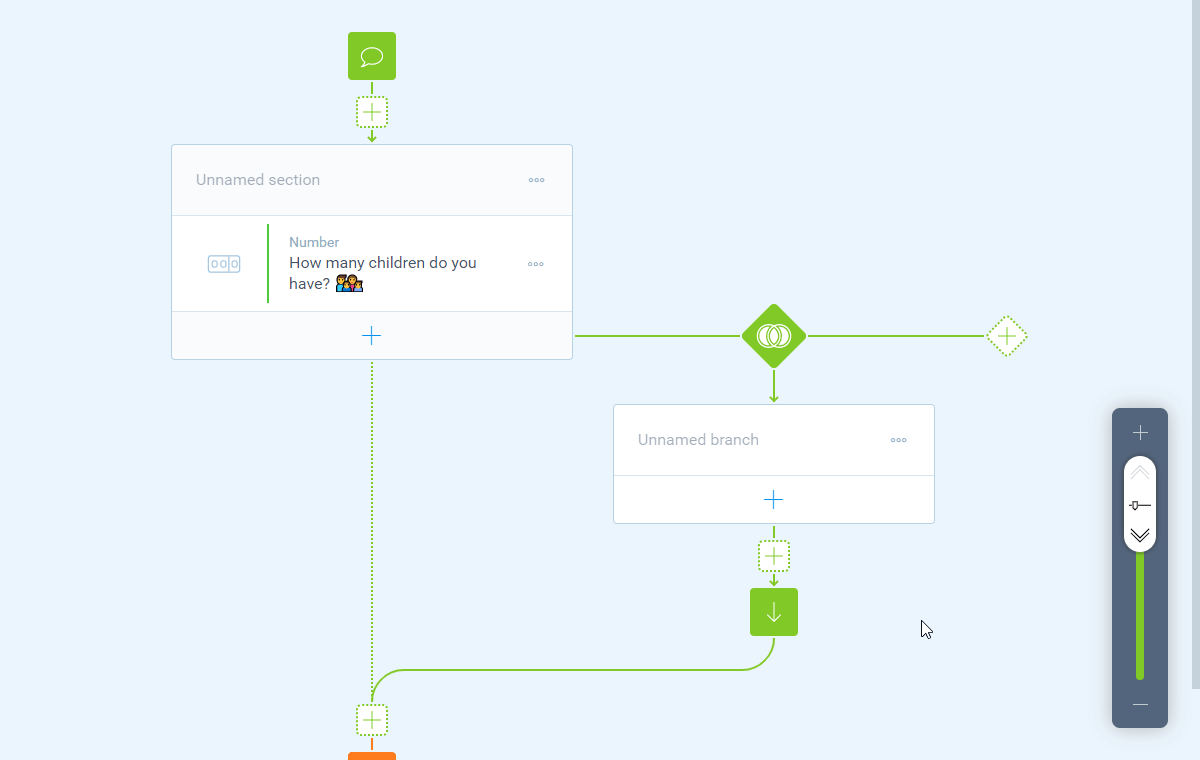 Screenshot of the form builder in Tripetto