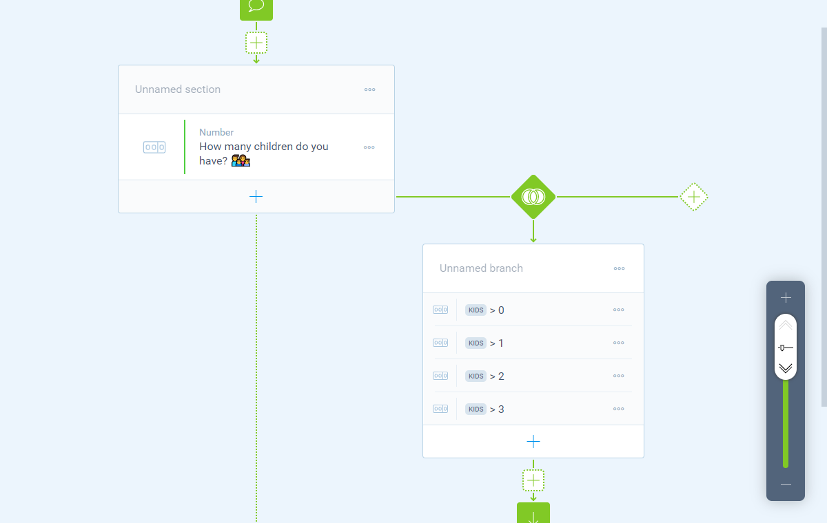 Screenshot of the form builder in Tripetto