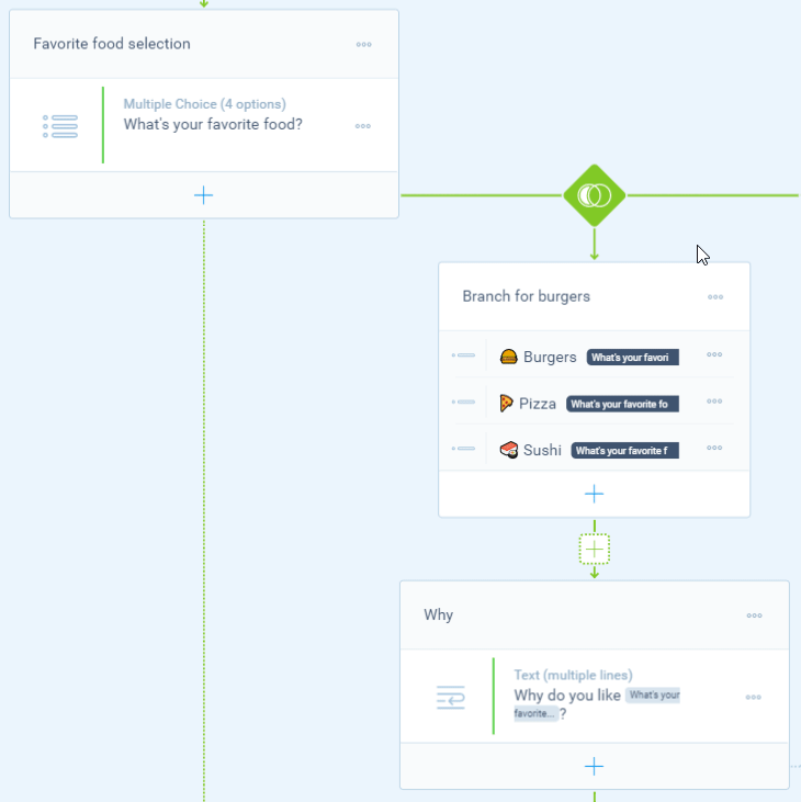 Screenshot of the form builder in Tripetto