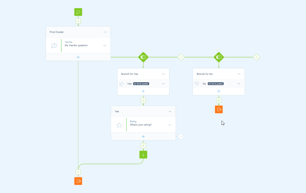 Screenshot of the form builder in Tripetto